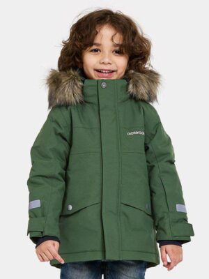 Didriksons žieminė striukė su augimo funkcija BJÄRVEN KIDS PARKA 3 - Pine Green