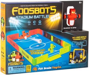 edukaciniai zaislai. Lavinamieji zaislai. FatBrainToys . Naujos kartos stalo futbolas - Foosbots Stadium (2 žaidėjai ir stadionas)