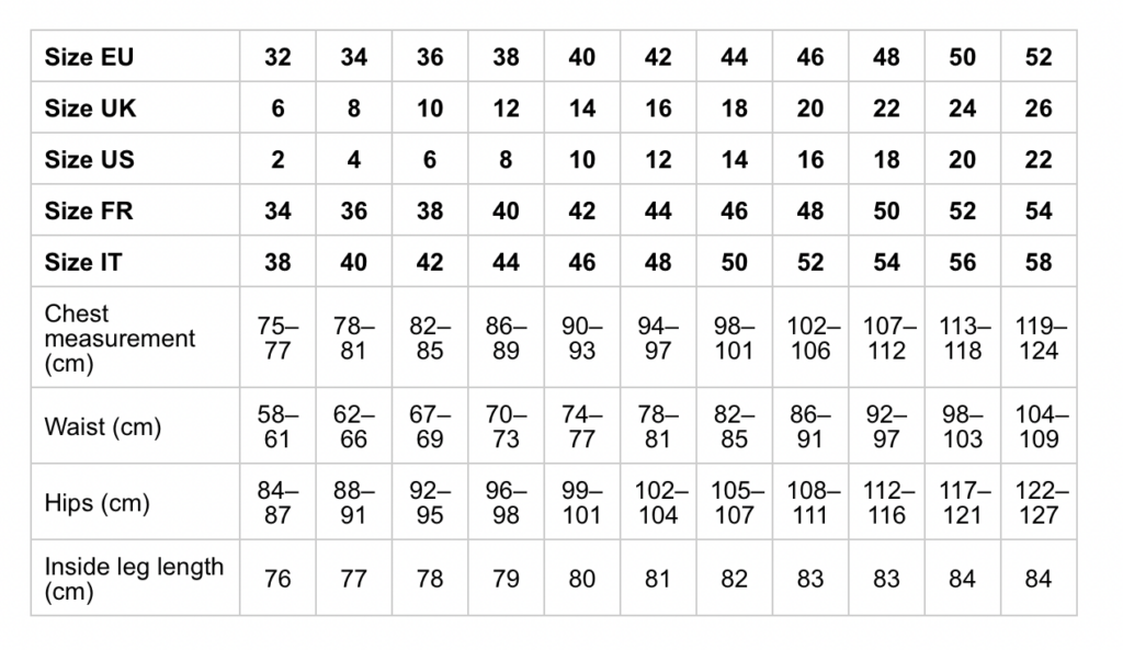 Didriksons moteru size guide