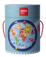 edukaciniai zaislai. Lavinamieji zaislai. Apli Kids . Rato formos dėlionė „Worldmap“