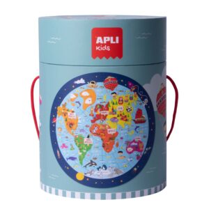 edukaciniai zaislai. Lavinamieji zaislai. Apli Kids . Rato formos dėlionė „Worldmap“